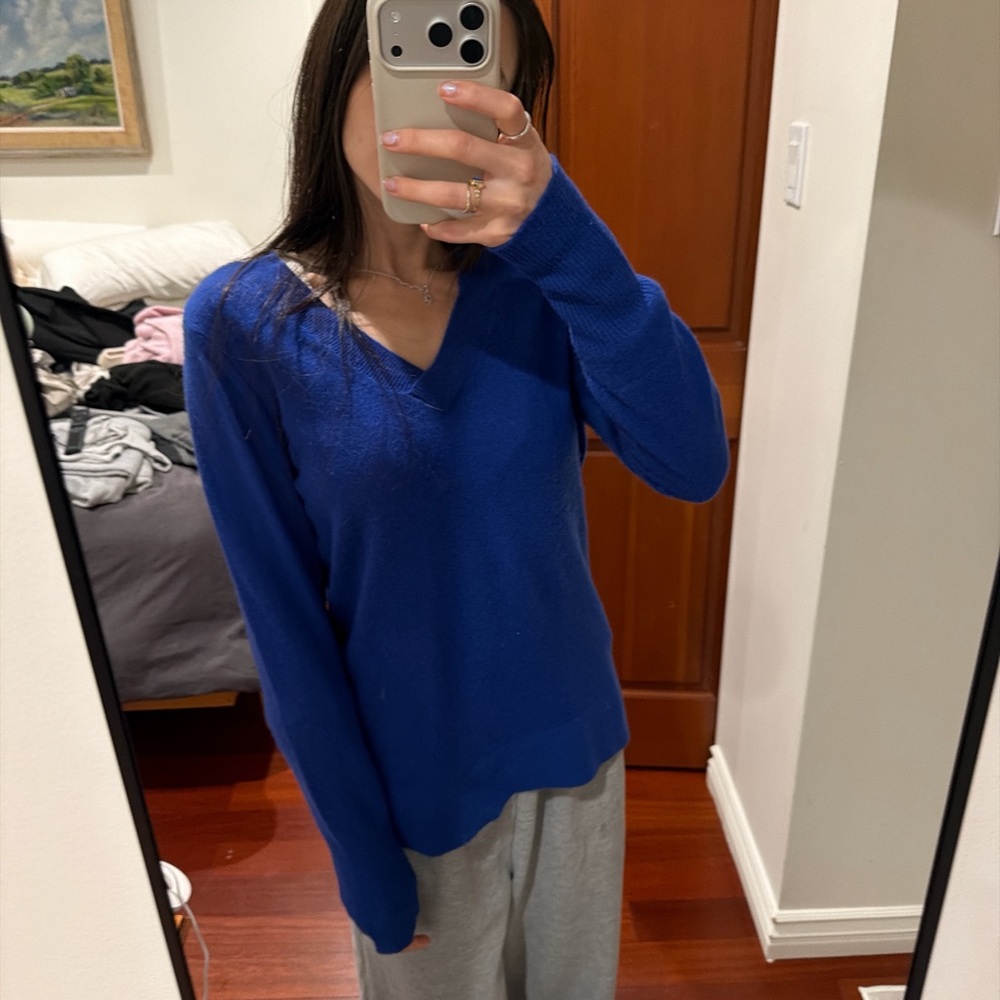 Halogen Royal Blue V-Neck Sweater